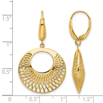 14K Gelbgold Poliert Hohl Ohrhänger