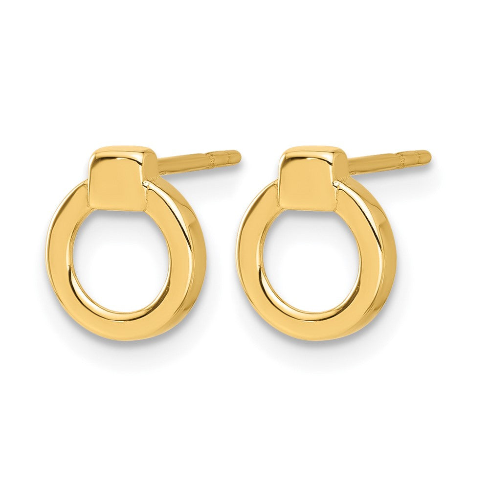 14K Gelbgold Poliert Kreis Ohrstecker