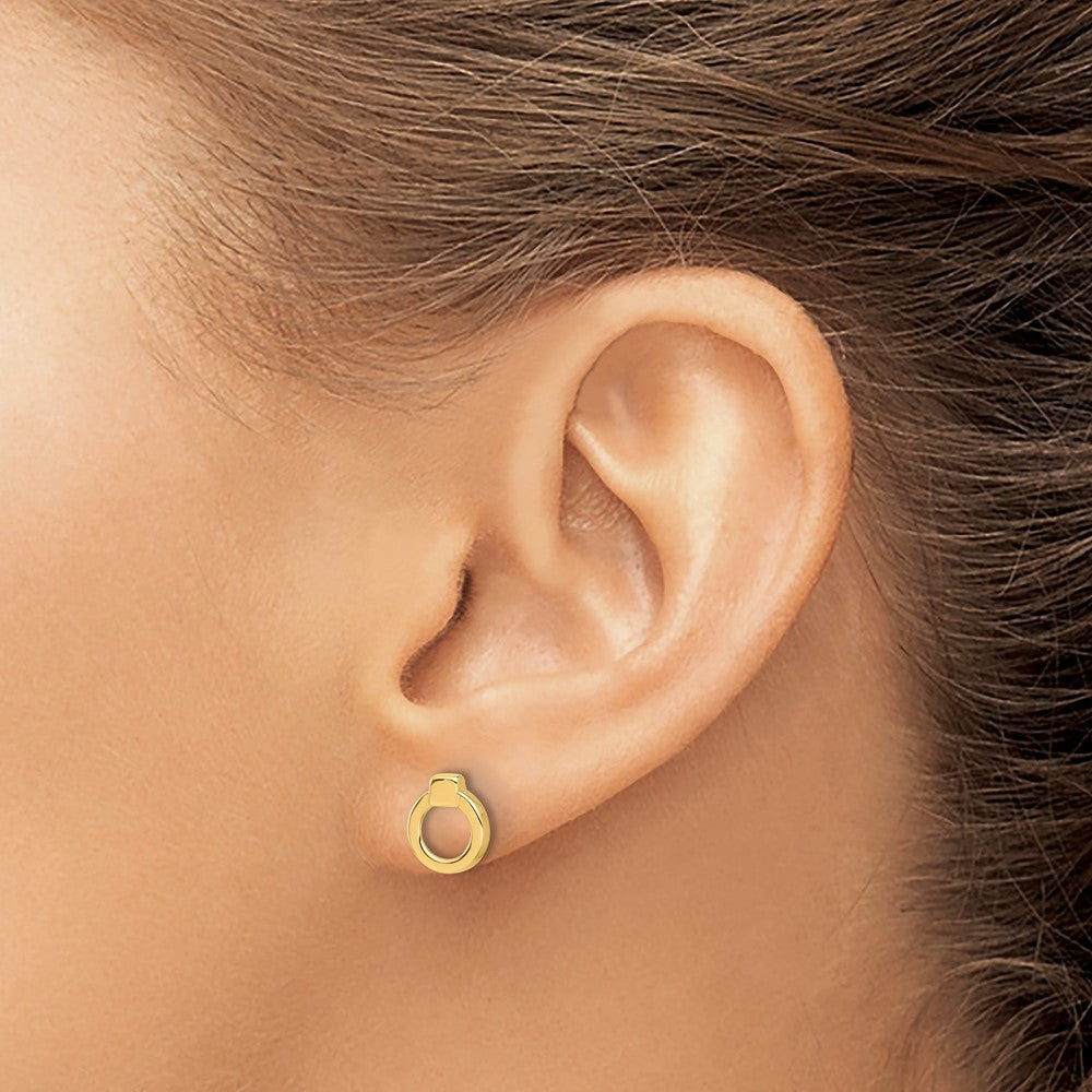14K Gelbgold Poliert Kreis Ohrstecker