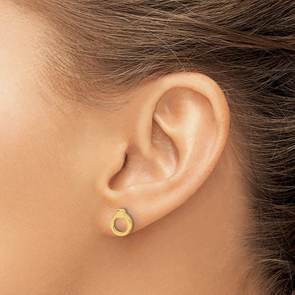 14K Gelbgold Poliert Kreis Ohrstecker