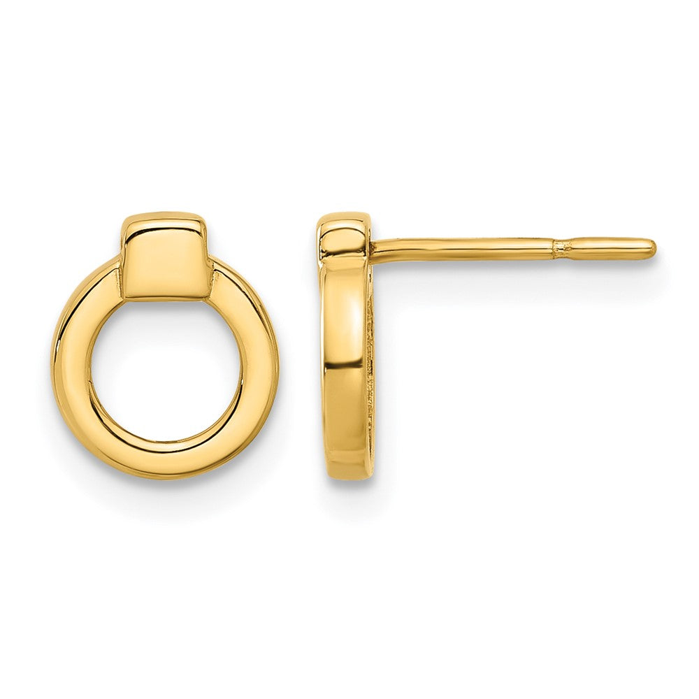 14K Gelbgold Poliert Kreis Ohrstecker