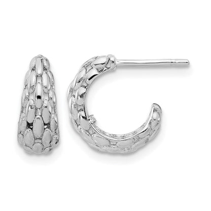 14K Weißgold Satiniert J Creolen