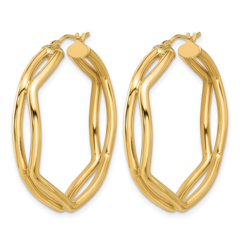 14K Gelbgold Poliert Geometric Creolen