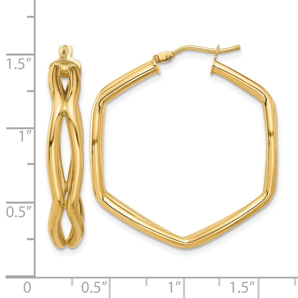 14K Gelbgold Poliert Geometric Creolen