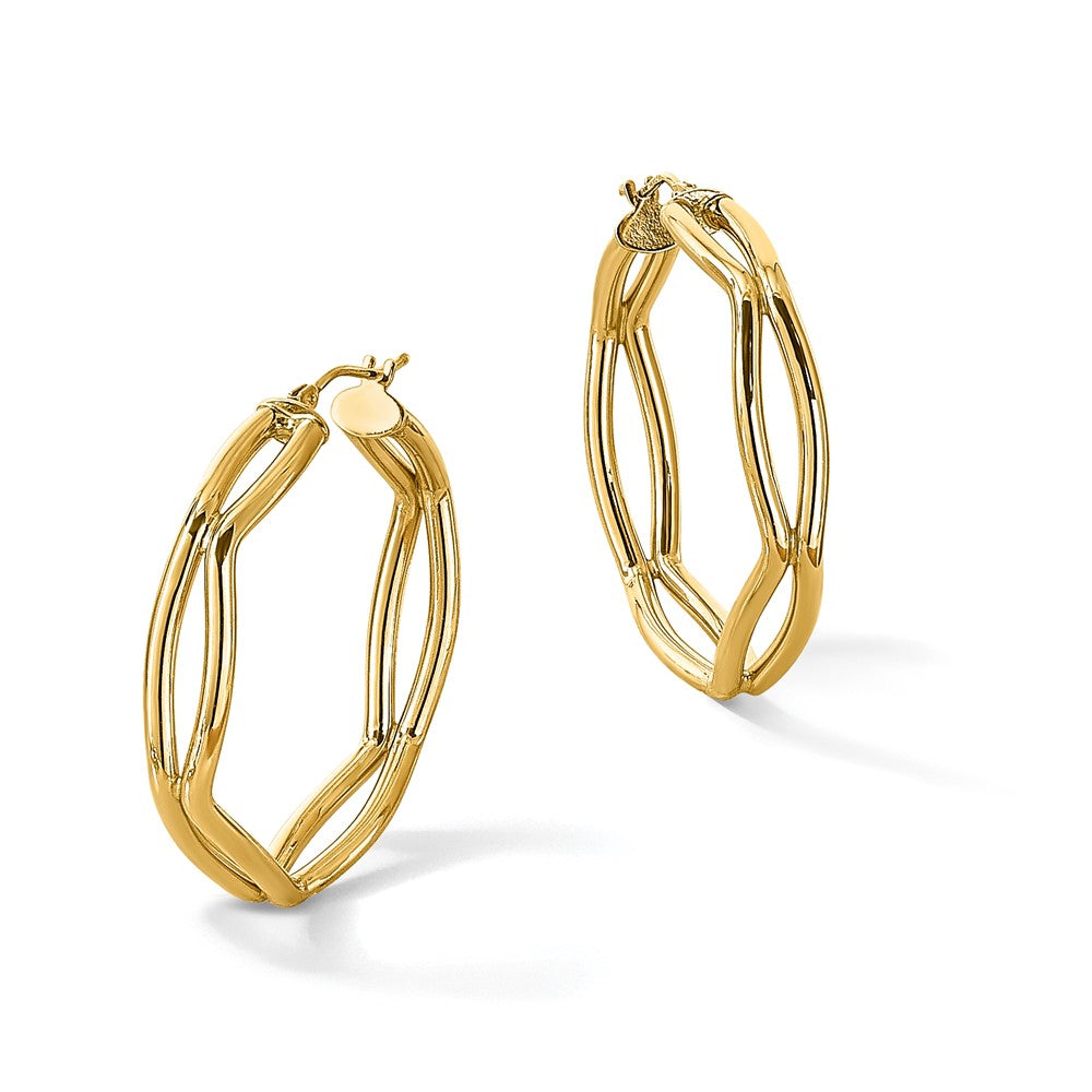 14K Gelbgold Poliert Geometric Creolen