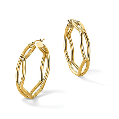 14K Gelbgold Poliert Geometric Creolen