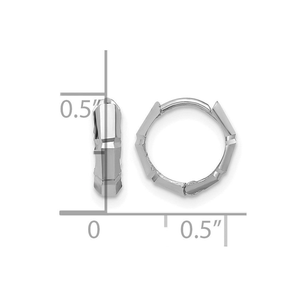 14K Weißgold Poliert/diamantiert Huggie Creolen