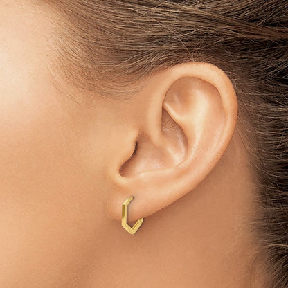 14K Gelbgold Poliert Geometric Creolen