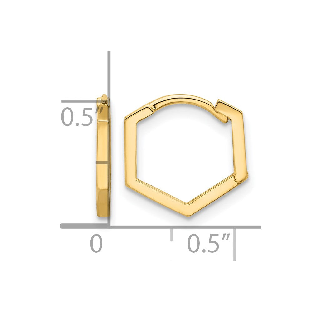 14K Gelbgold Poliert Geometric Creolen