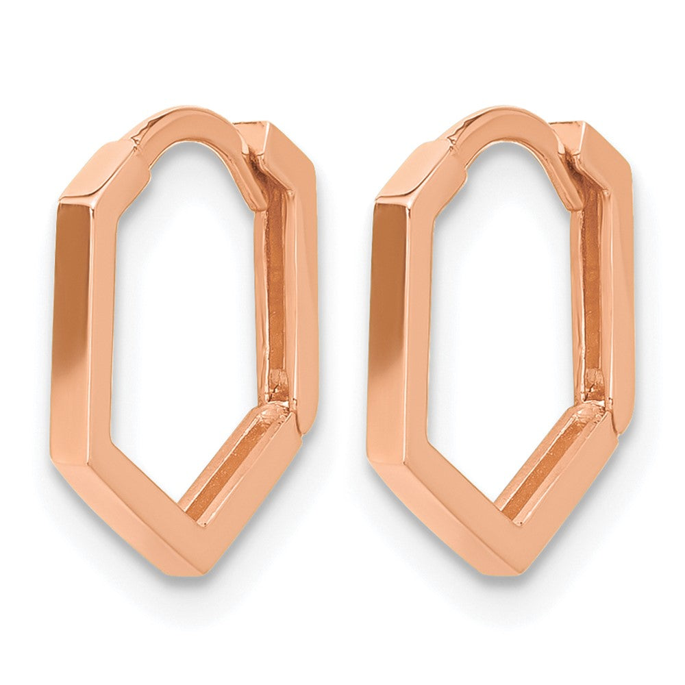 14K Roségold Poliert Geometric Creolen