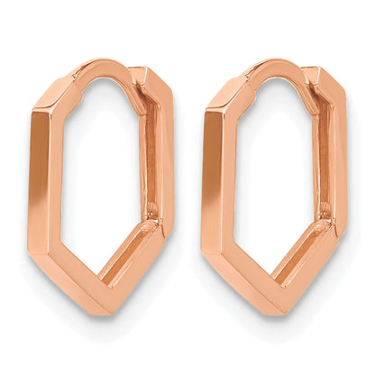 14K Roségold Poliert Geometric Creolen