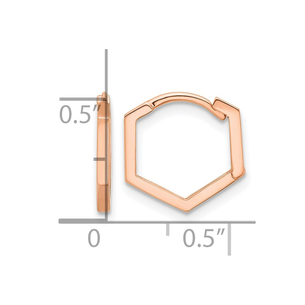 14K Roségold Poliert Geometric Creolen