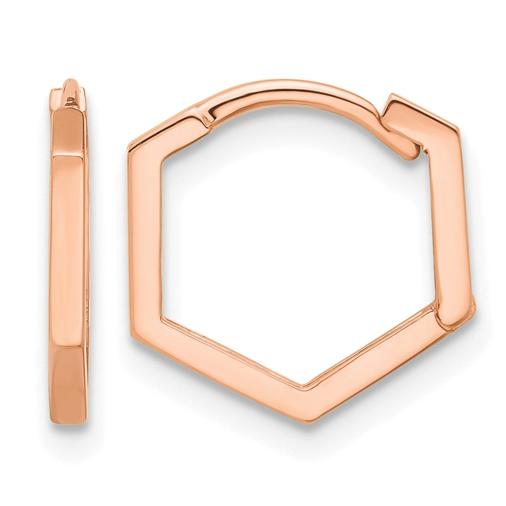 14K Roségold Poliert Geometric Creolen