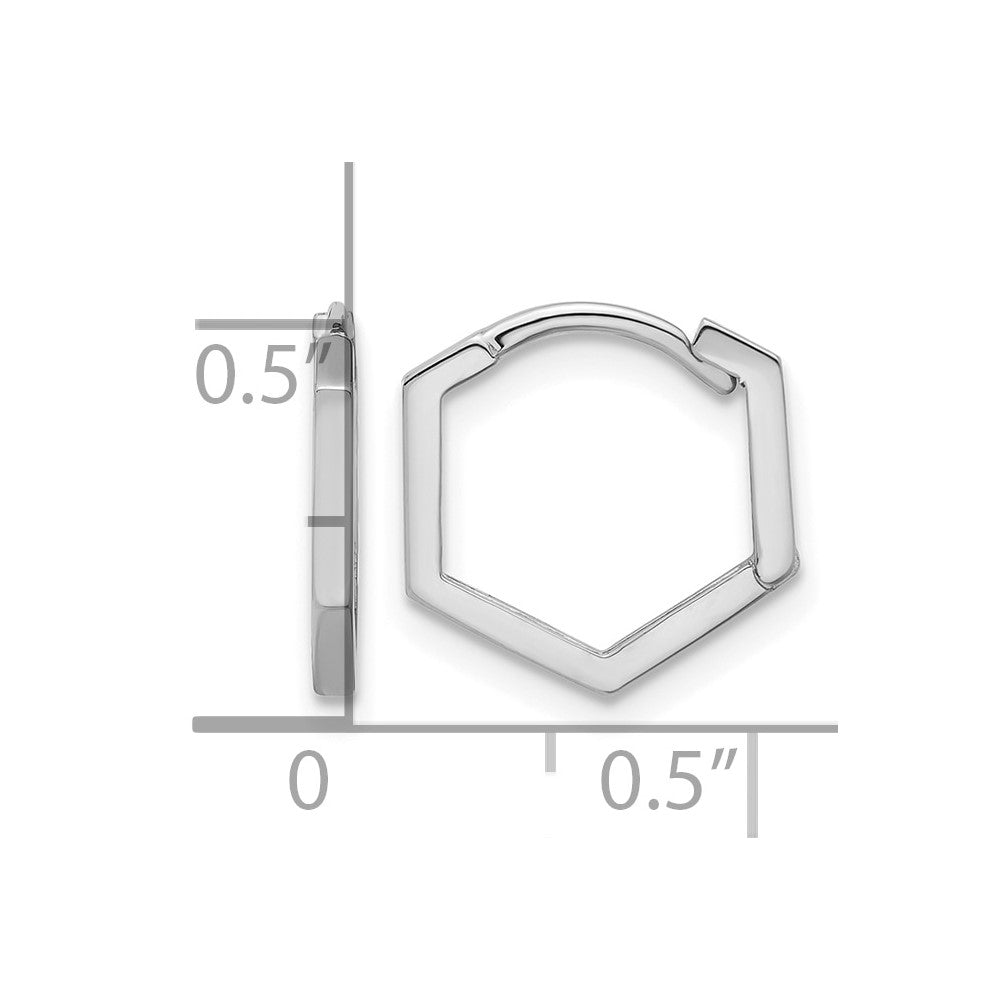 14K Weißgold Poliert Geometric Creolen