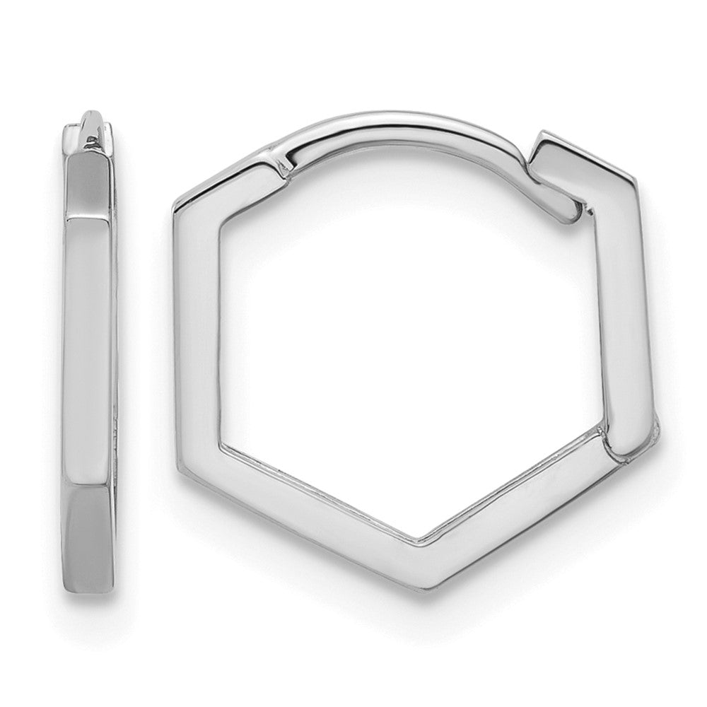 14K Weißgold Poliert Geometric Creolen