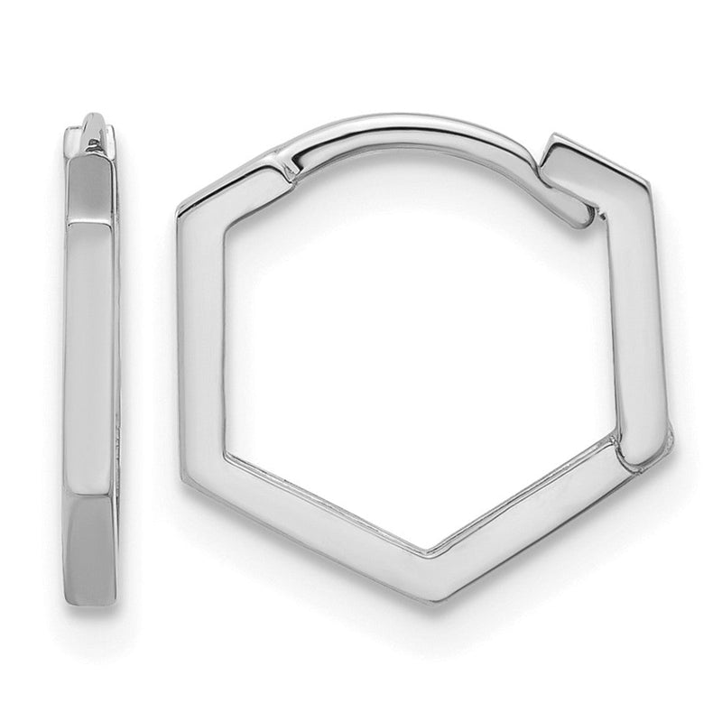 14K Weißgold Poliert Geometric Creolen