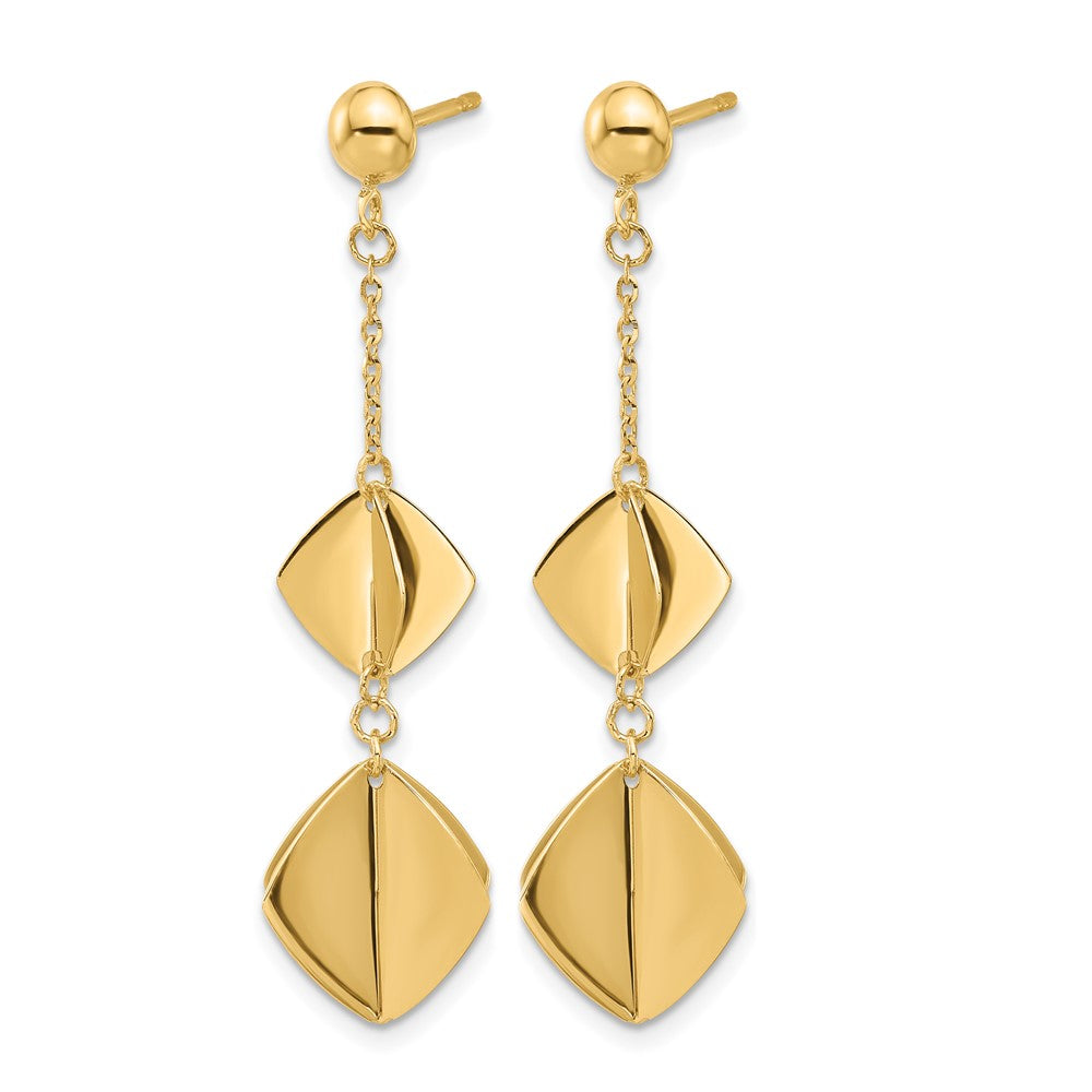 14K Gelbgold Poliert Fantasie Hängend Ohrstecker