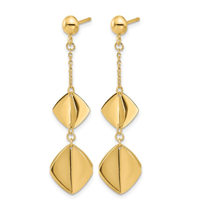 14K Gelbgold Poliert Fantasie Hängend Ohrstecker