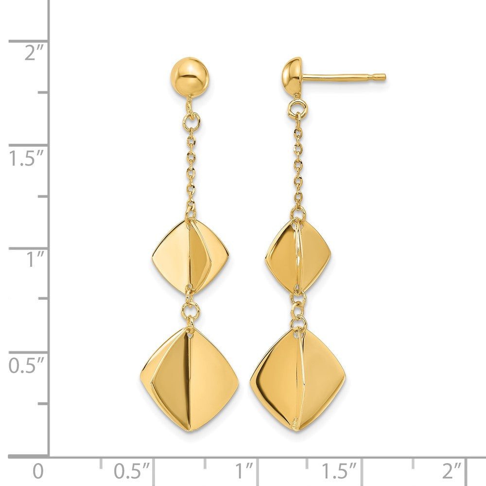 14K Gelbgold Poliert Fantasie Hängend Ohrstecker