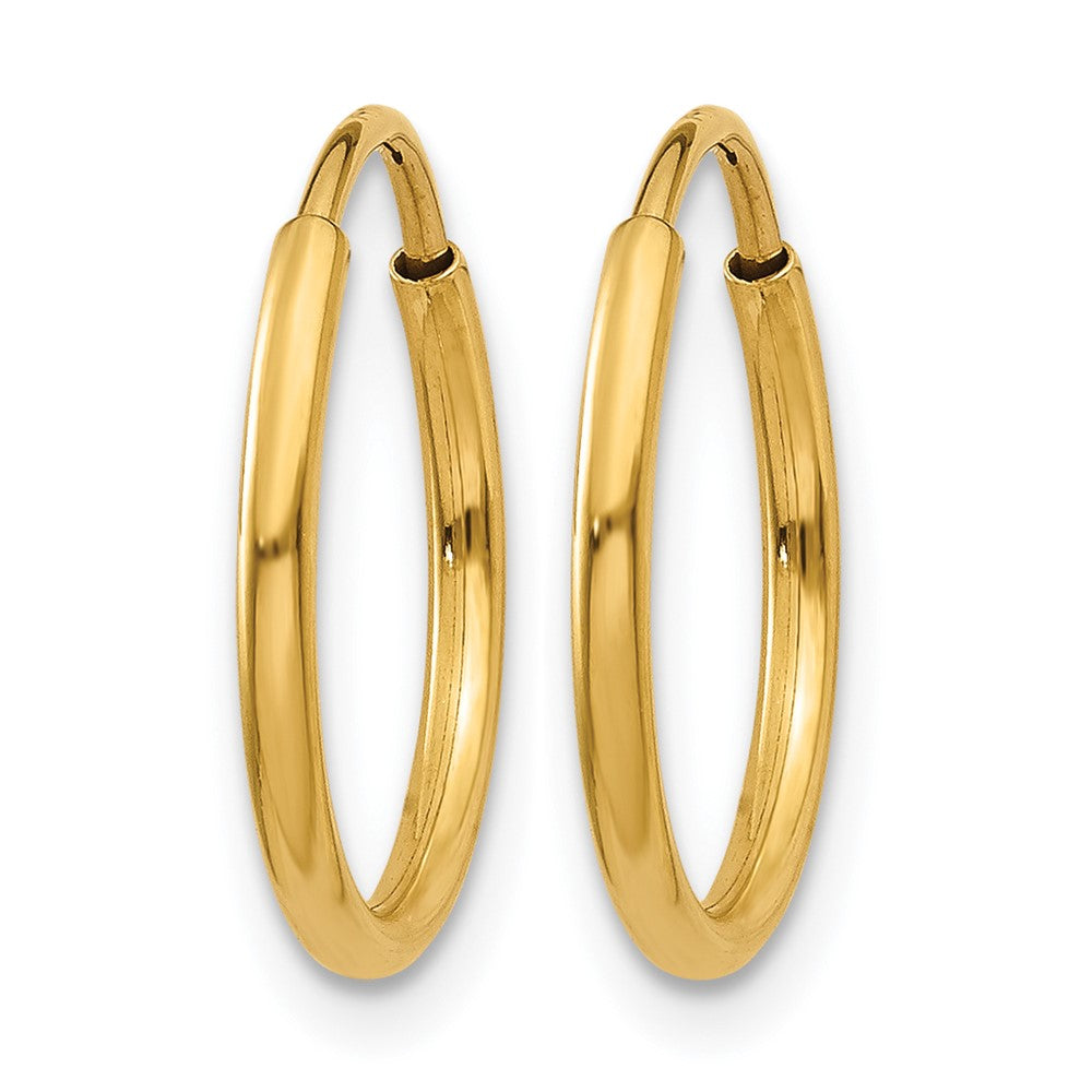 14K Gelbgold 1.00mm Endlos Creole Ohrring
