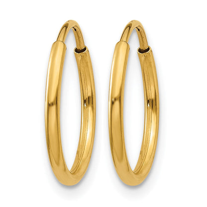 14K Gelbgold 1.00mm Endlos Creole Ohrring