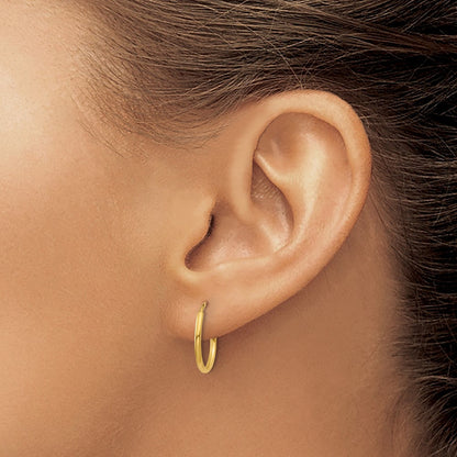 14K Gelbgold 1.00mm Endlos Creole Ohrring