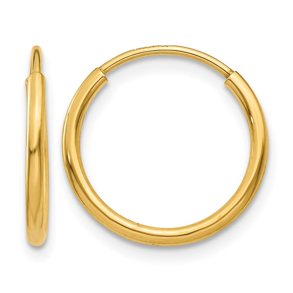 14K Gelbgold 1.00mm Endlos Creole Ohrring