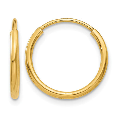 14K Gelbgold 1.00mm Endlos Creole Ohrring