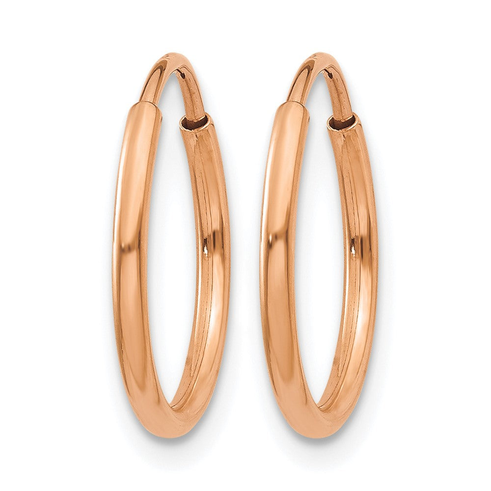 14K Roségold 1.00mm Poliert Endlos Creolen