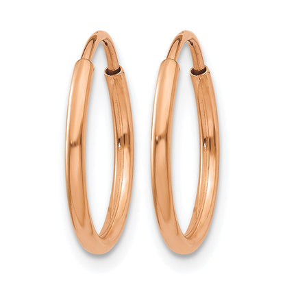 14K Roségold 1.00mm Poliert Endlos Creolen