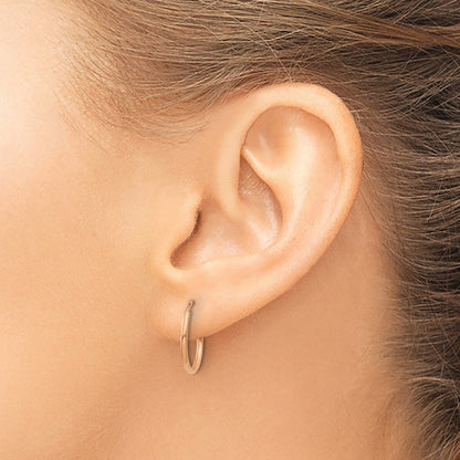 14K Roségold 1.00mm Poliert Endlos Creolen