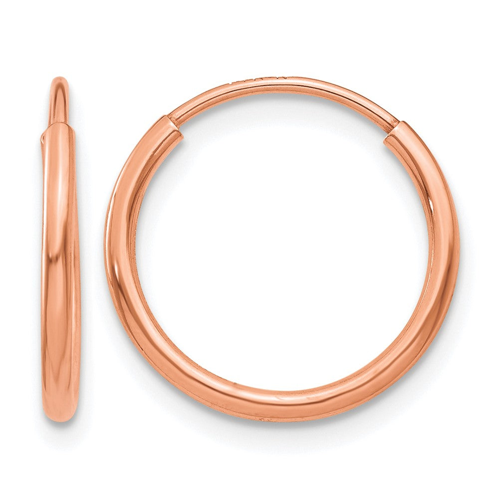 14K Roségold 1.00mm Poliert Endlos Creolen