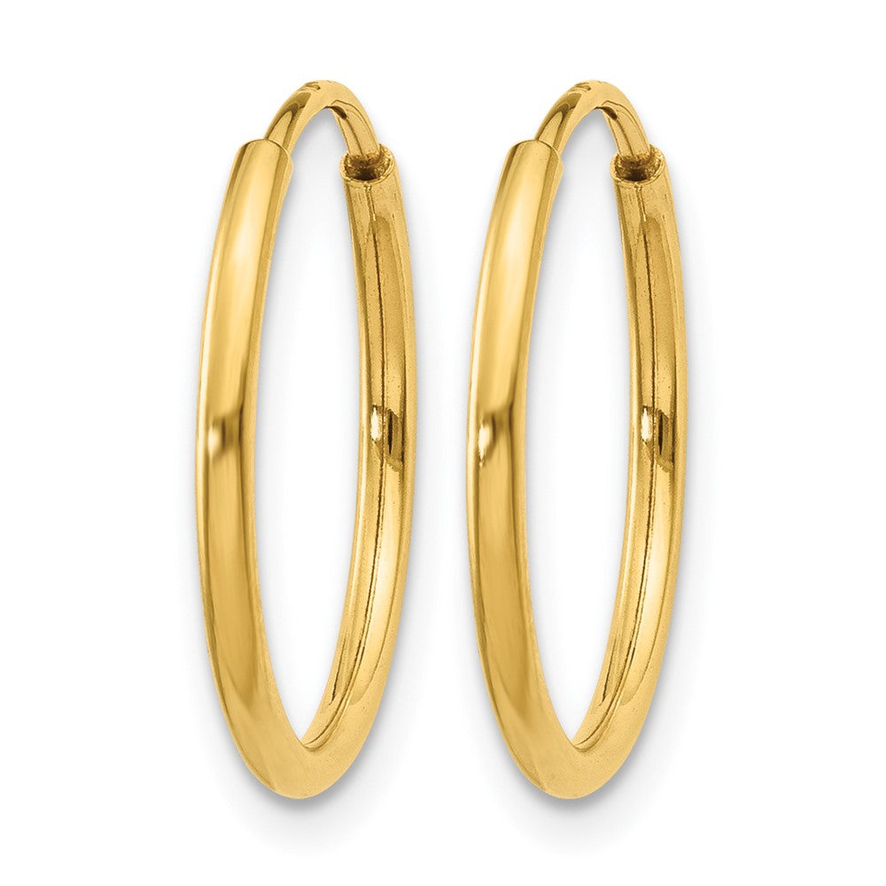 14K Gelbgold 1.00mm Endlos Creole Ohrring