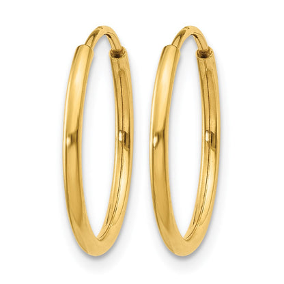 14K Gelbgold 1.00mm Endlos Creole Ohrring