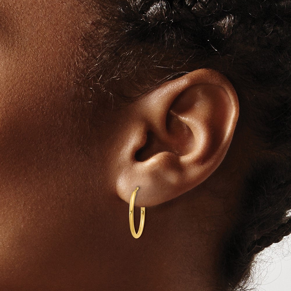 14K Gelbgold 1.00mm Endlos Creole Ohrring
