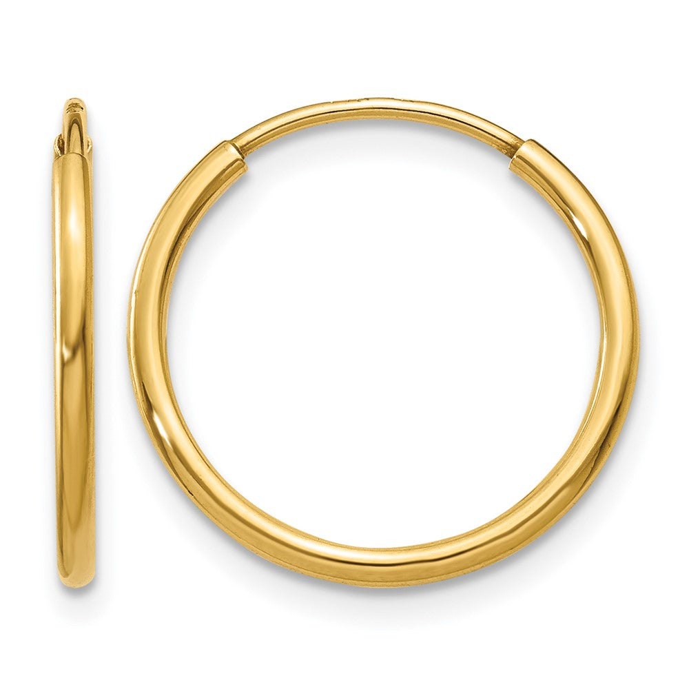 14K Gelbgold 1.00mm Endlos Creole Ohrring