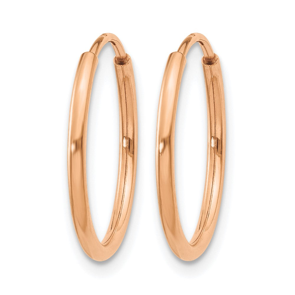 14K Roségold 1.00mm Poliert Endlos Creolen