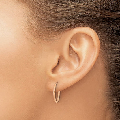 14K Roségold 1.00mm Poliert Endlos Creolen