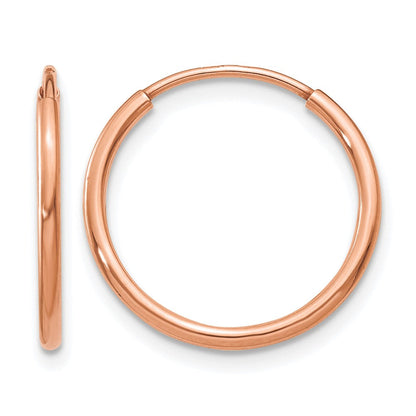 14K Roségold 1.00mm Poliert Endlos Creolen