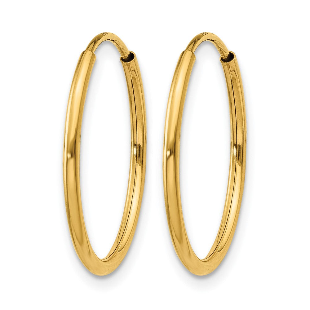 14K Gelbgold 1.00mm Endlos Creole Ohrring
