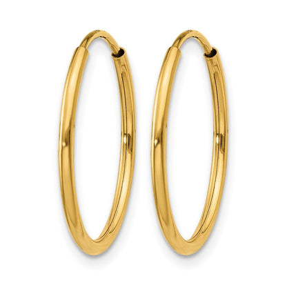14K Gelbgold 1.00mm Endlos Creole Ohrring
