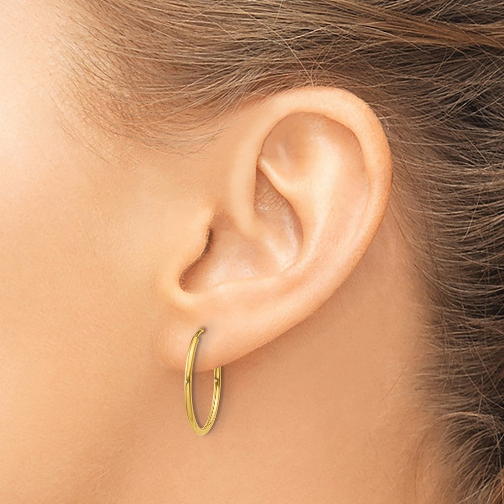 14K Gelbgold 1.00mm Endlos Creole Ohrring