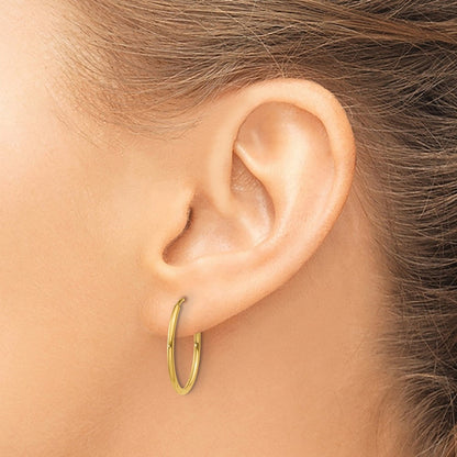 14K Gelbgold 1.00mm Endlos Creole Ohrring