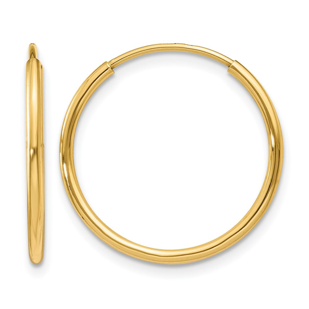 14K Gelbgold 1.00mm Endlos Creole Ohrring
