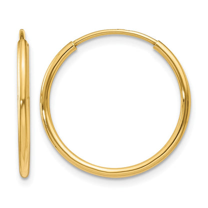 14K Gelbgold 1.00mm Endlos Creole Ohrring