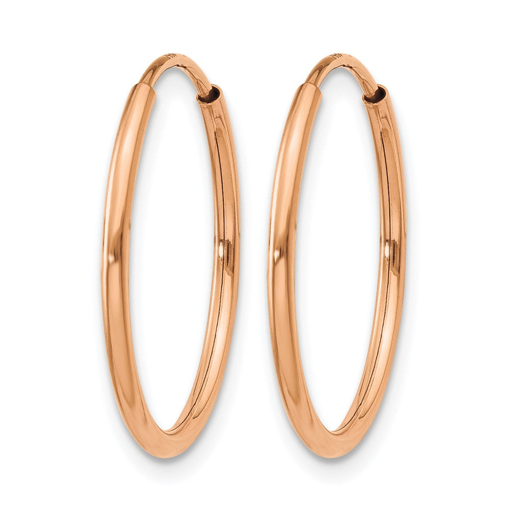 14K Roségold 1.00mm Poliert Endlos Creolen