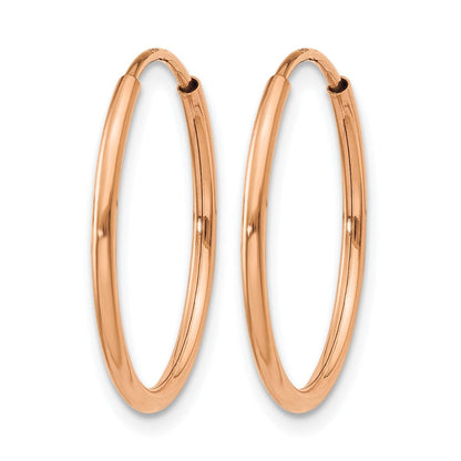 14K Roségold 1.00mm Poliert Endlos Creolen