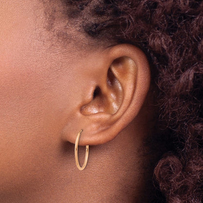 14K Roségold 1.00mm Poliert Endlos Creolen