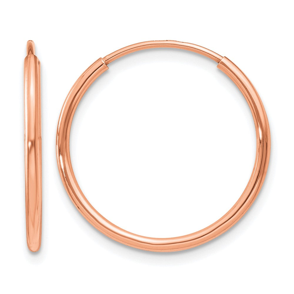 14K Roségold 1.00mm Poliert Endlos Creolen