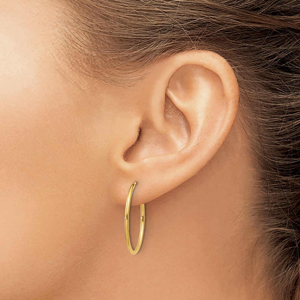 14K Gelbgold 1.00mm Endlos Creole Ohrring